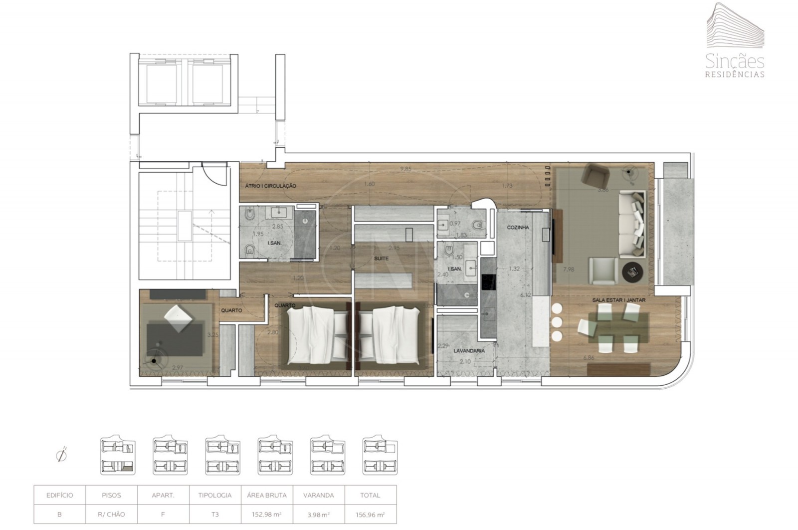 Apartment T3 for For sale in Vila Nova de Famalicão e Calendário, Vila Nova de Famalicão, Braga - Planta (Imagem 1)