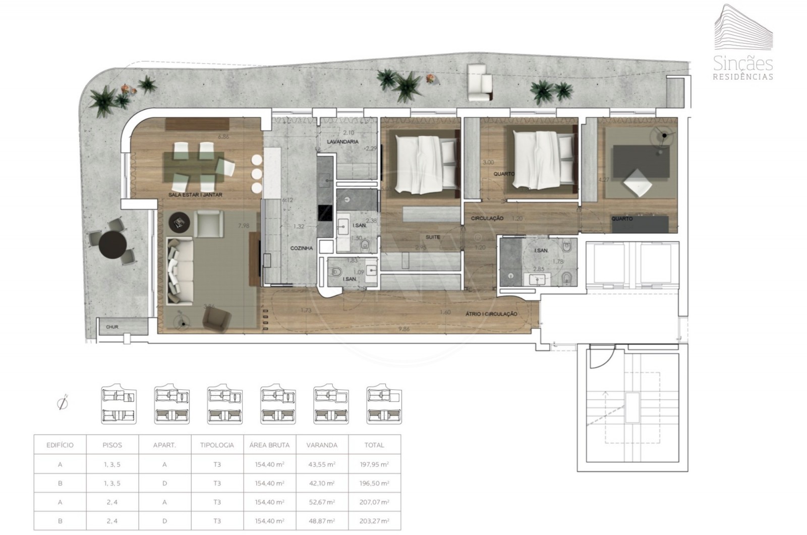 Apartamento T3 para Venda em Vila Nova de Famalicão e Calendário, Vila Nova de Famalicão, Braga - Planta (Imagem 1)