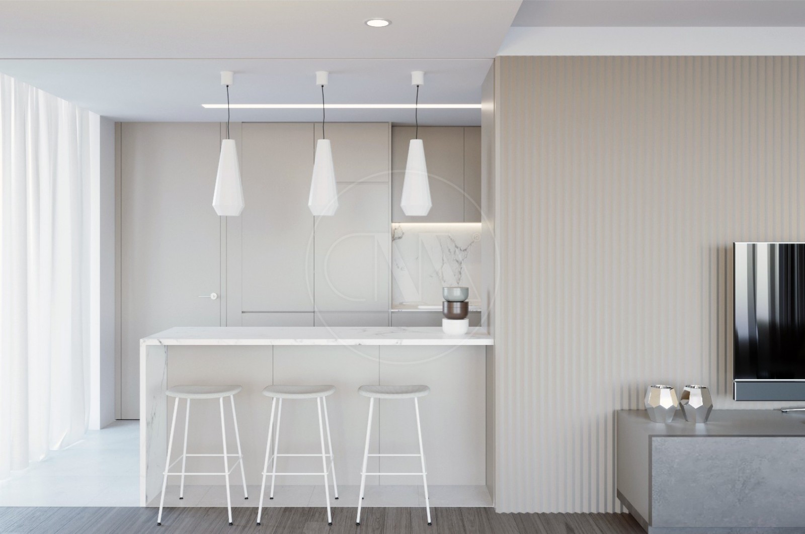 Apartamento T2 para Venda em Vila Nova de Famalicão e Calendário, Vila Nova de Famalicão, Braga - Cozinha (Imagem 1)