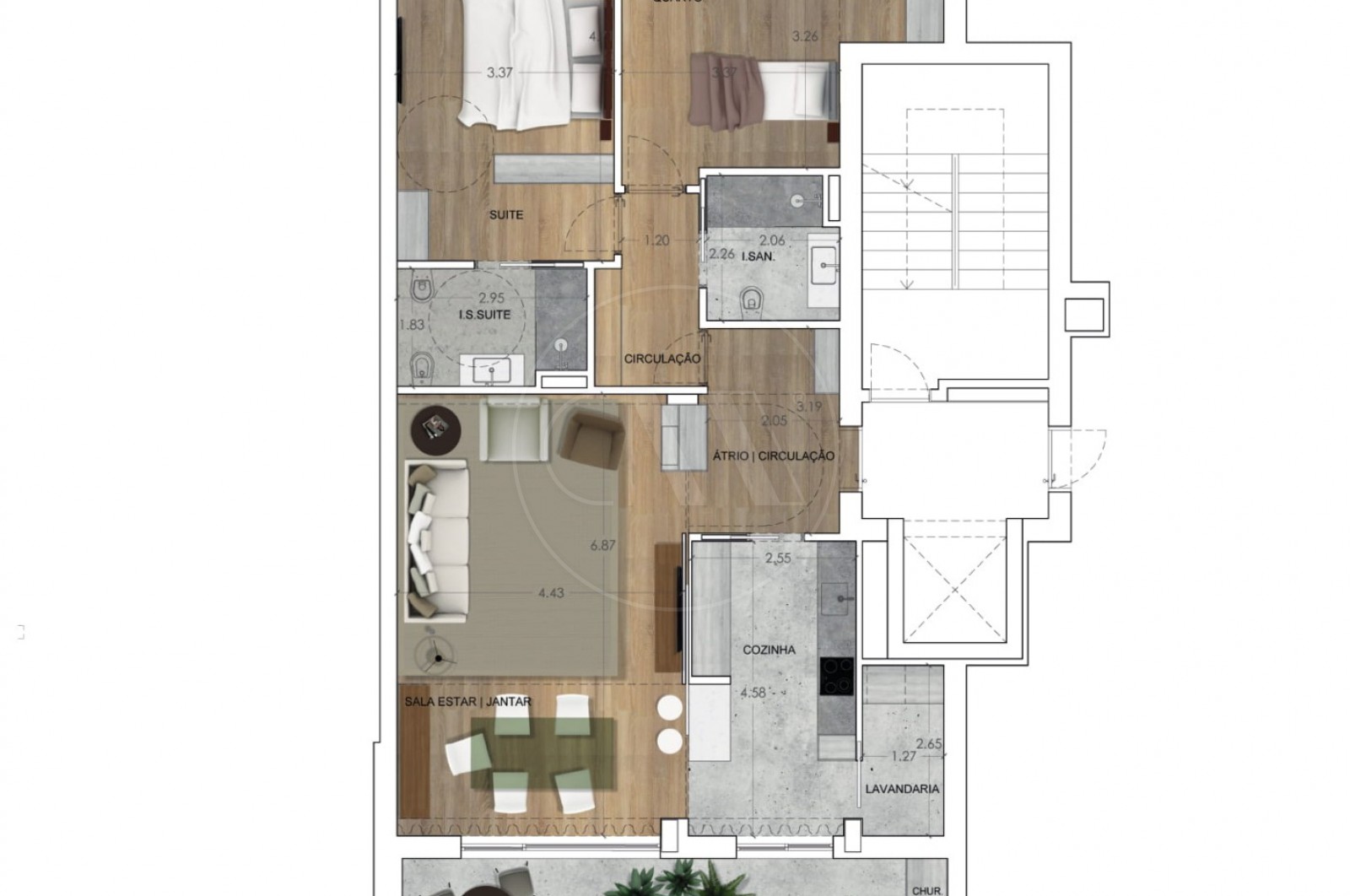 Apartment T2 for For sale in Vila Nova de Famalicão e Calendário, Vila Nova de Famalicão, Braga - Planta (Imagem 1)