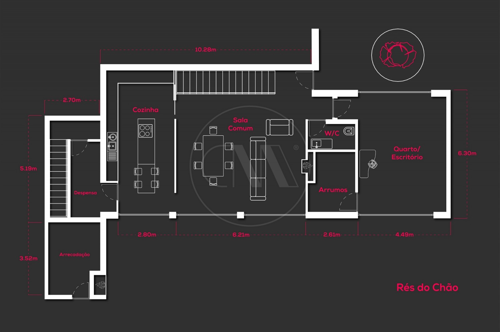 Moradia T4 para Venda em Morreira e Trandeiras, Braga, Braga - Planta (Imagem 3)