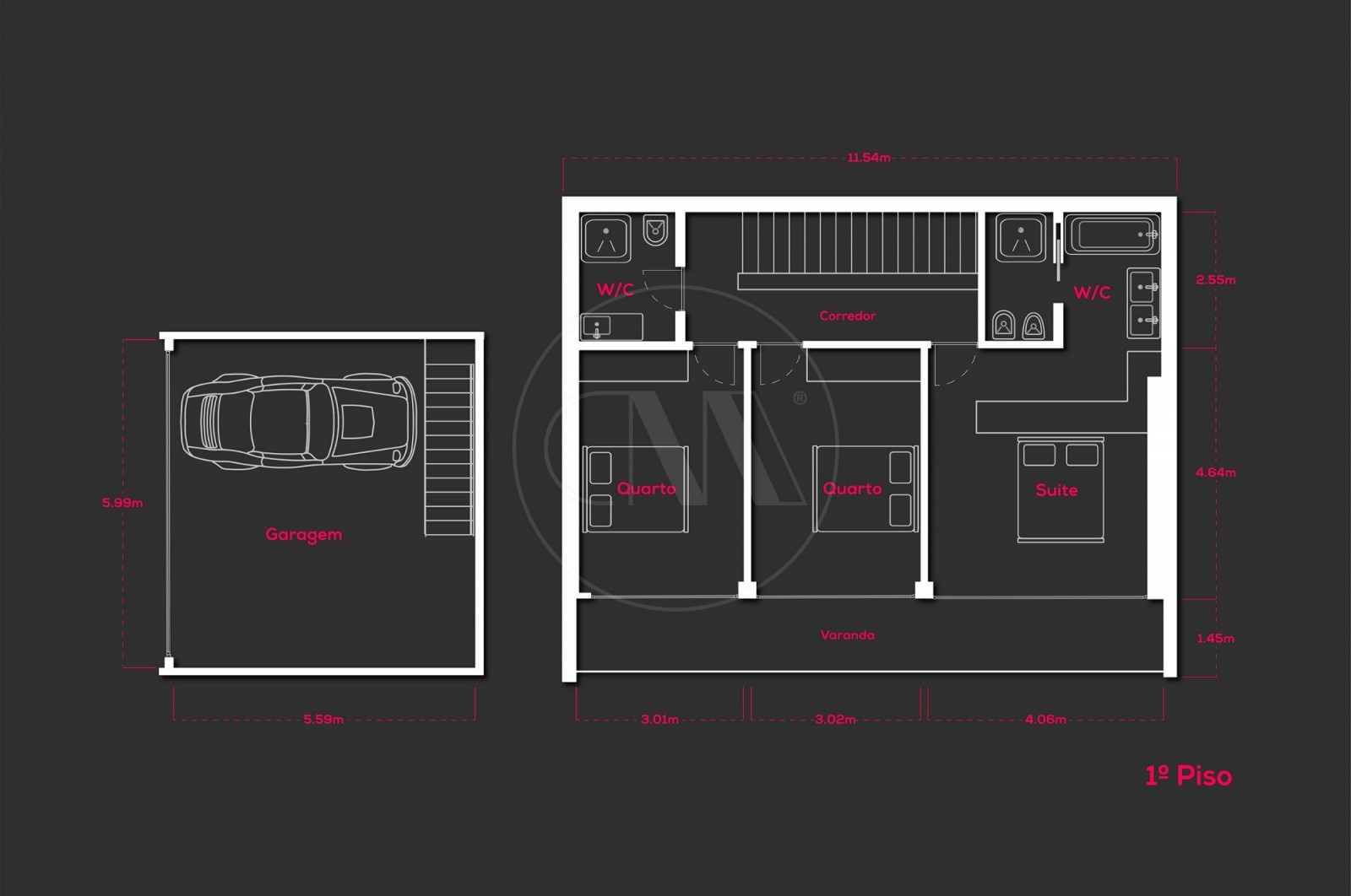 Moradia T4 para Venda em Morreira e Trandeiras, Braga, Braga - Planta (Imagem 4)
