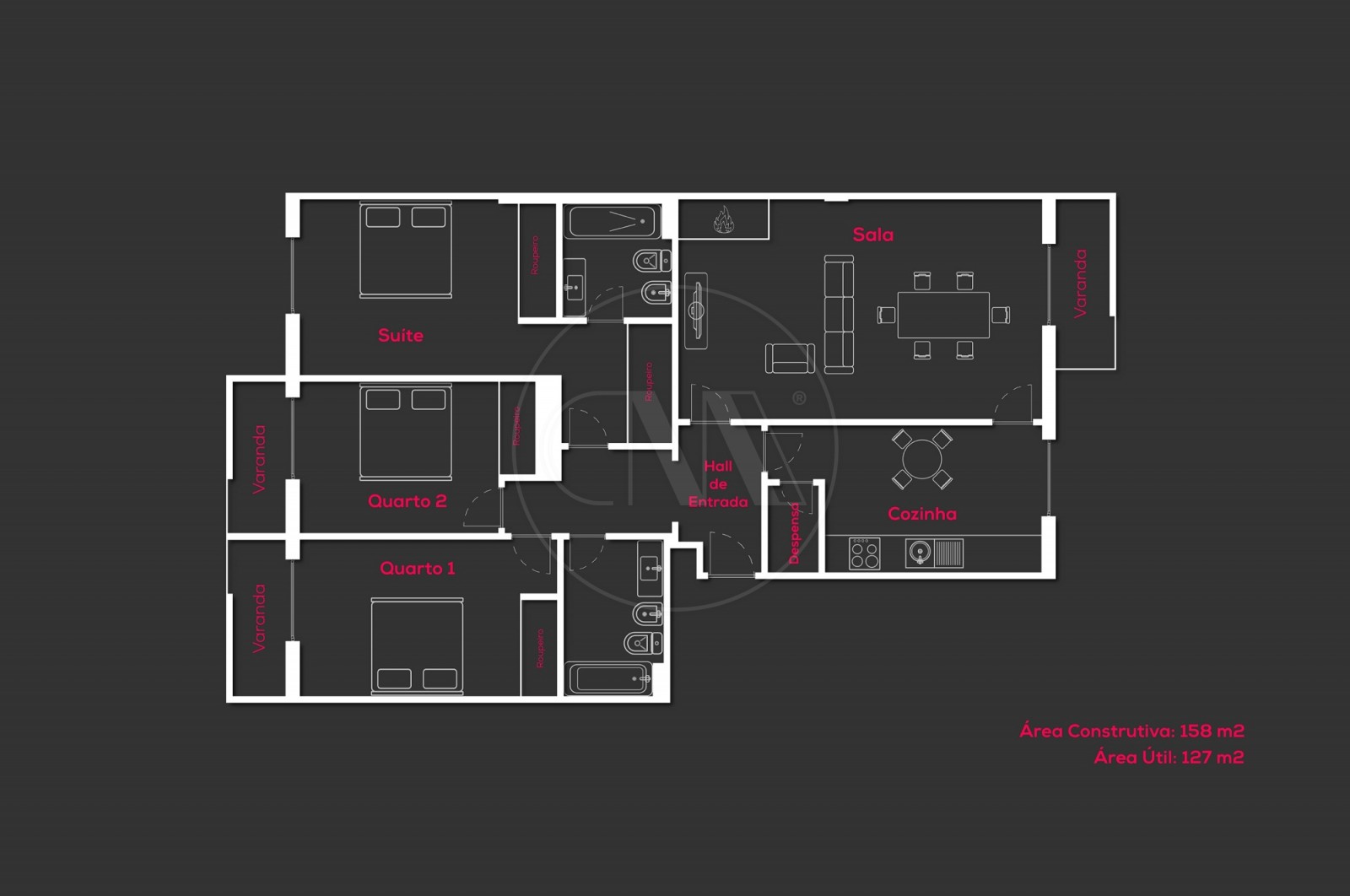 Apartment T3 for Buy in Nogueiró e Tenões, Braga, Braga - Planta (Imagem 1)