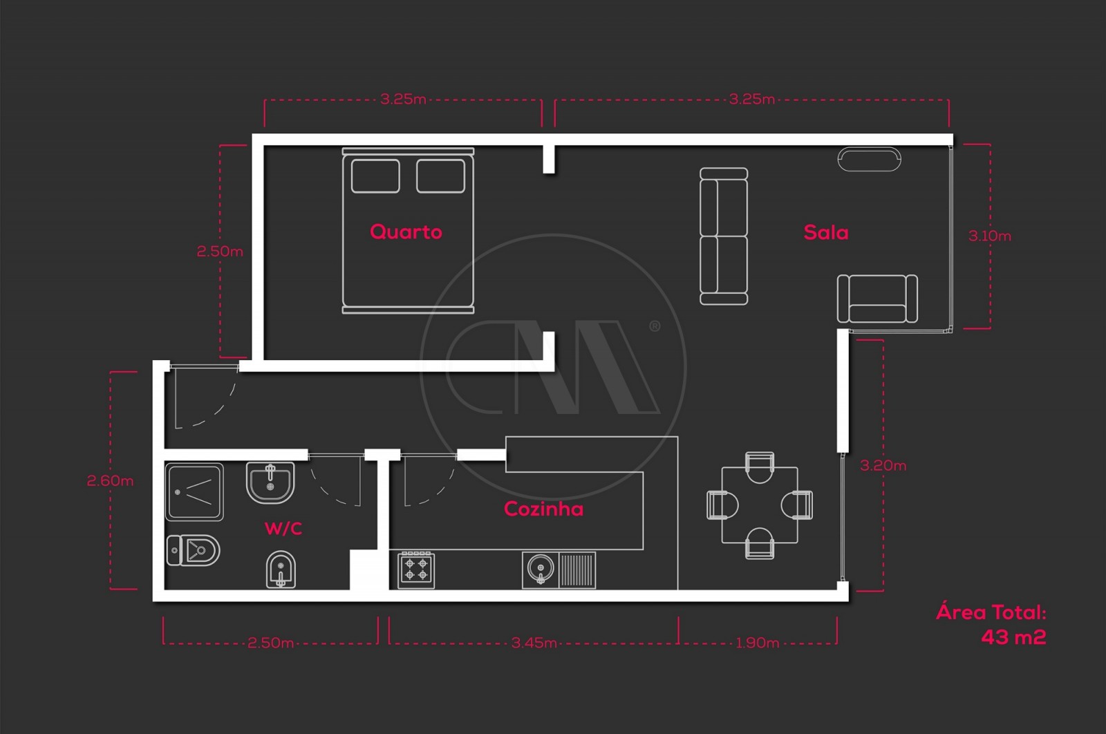 Apartamento T0+1 para Venda em Braga (São Vítor), Braga, Braga - Planta (Imagem 1)