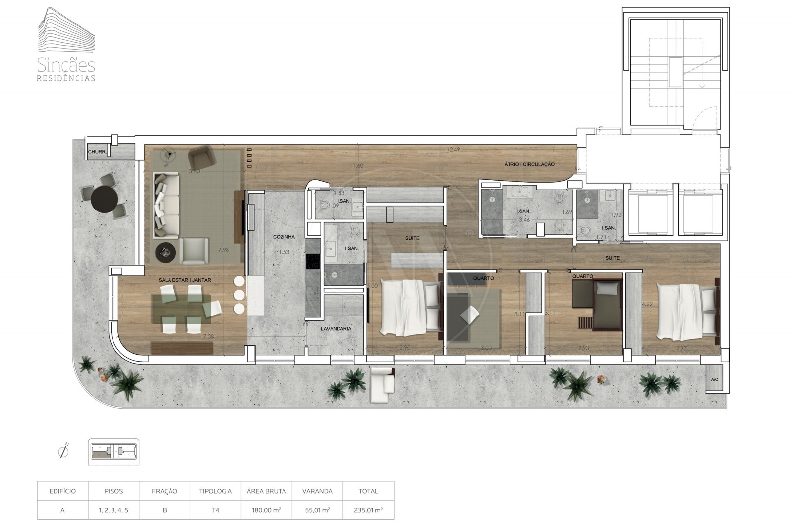 Apartamento T4 para Venda em Vila Nova de Famalicão e Calendário, Vila Nova de Famalicão, Braga - Planta (Imagem 1)