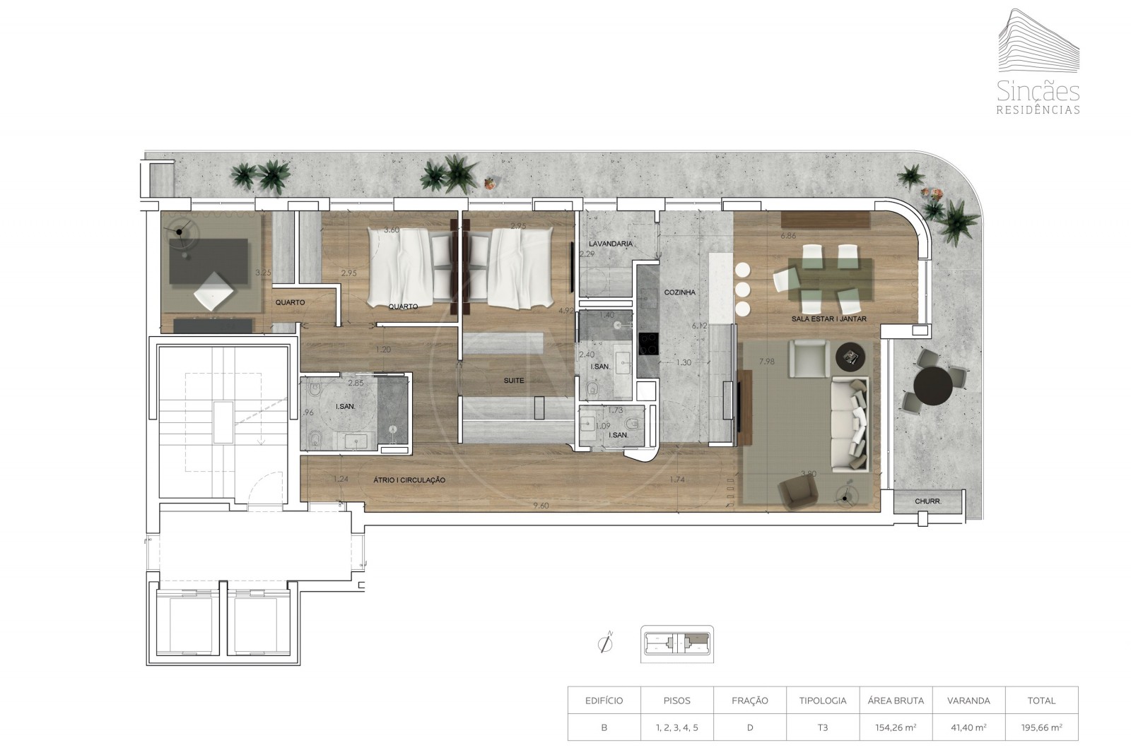 Apartamento T3 para Venda em Vila Nova de Famalicão e Calendário, Vila Nova de Famalicão, Braga - Planta (Imagem 1)