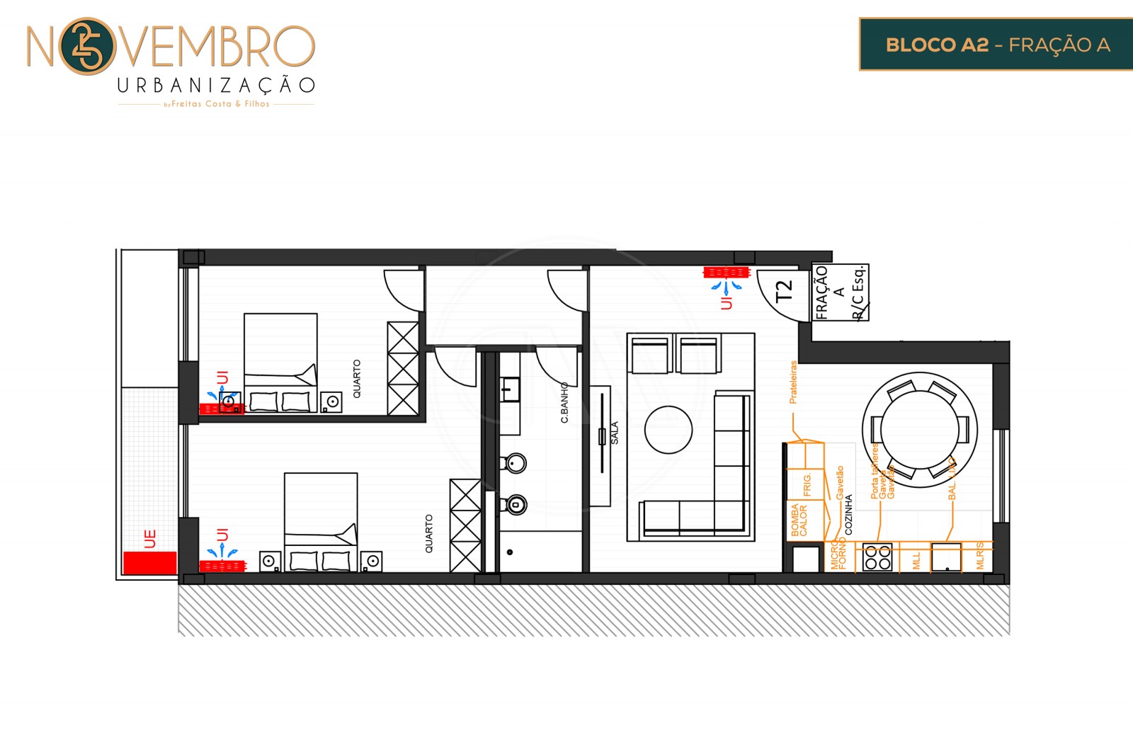 Apartamento T2 para Venda em Póvoa de Lanhoso (Nossa Senhora do Amparo), Póvoa de Lanhoso, Braga - Planta (Imagem 1)