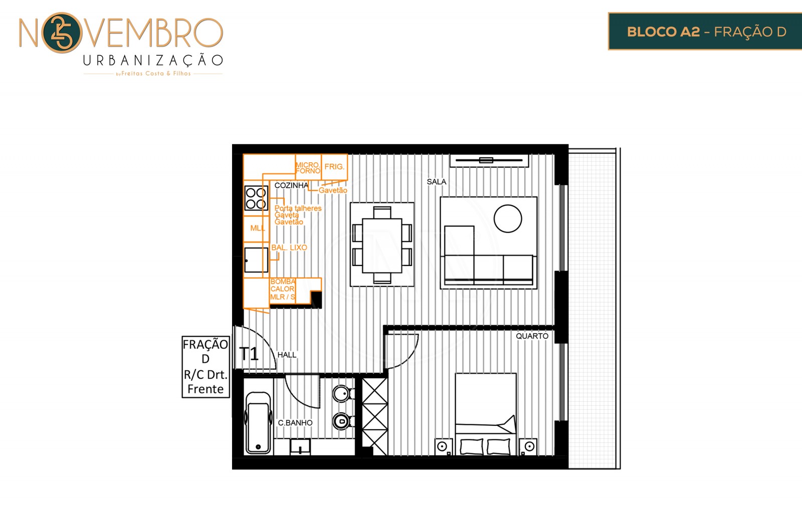 Apartamento T1 para Venda em Póvoa de Lanhoso (Nossa Senhora do Amparo), Póvoa de Lanhoso, Braga - Planta (Imagem 1)