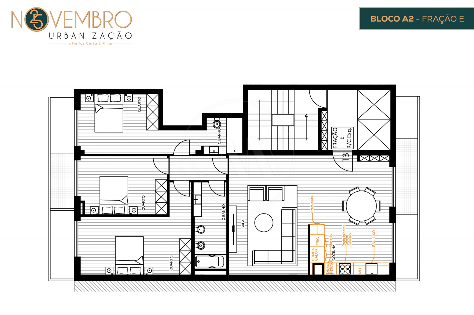 Apartamento T3 para Venda em Póvoa de Lanhoso (Nossa Senhora do Amparo), Póvoa de Lanhoso, Braga - Planta (Imagem 1)