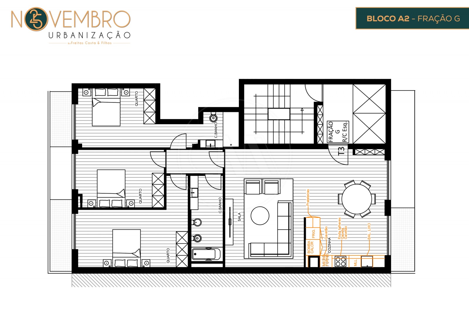 Apartamento T3 para Venda em Póvoa de Lanhoso (Nossa Senhora do Amparo), Póvoa de Lanhoso, Braga - Planta (Imagem 1)