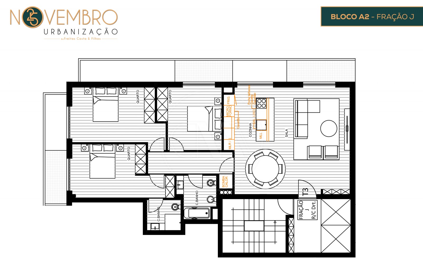 Apartamento T3 para Venda em Póvoa de Lanhoso (Nossa Senhora do Amparo), Póvoa de Lanhoso, Braga - Planta (Imagem 1)