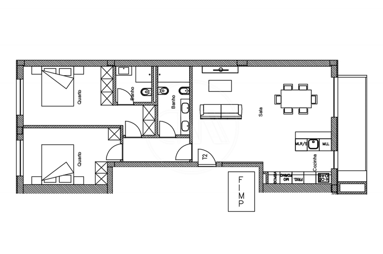 Apartamento T2 para Venda em Ferreiros e Gondizalves, Braga, Braga - Planta (Imagem 5)