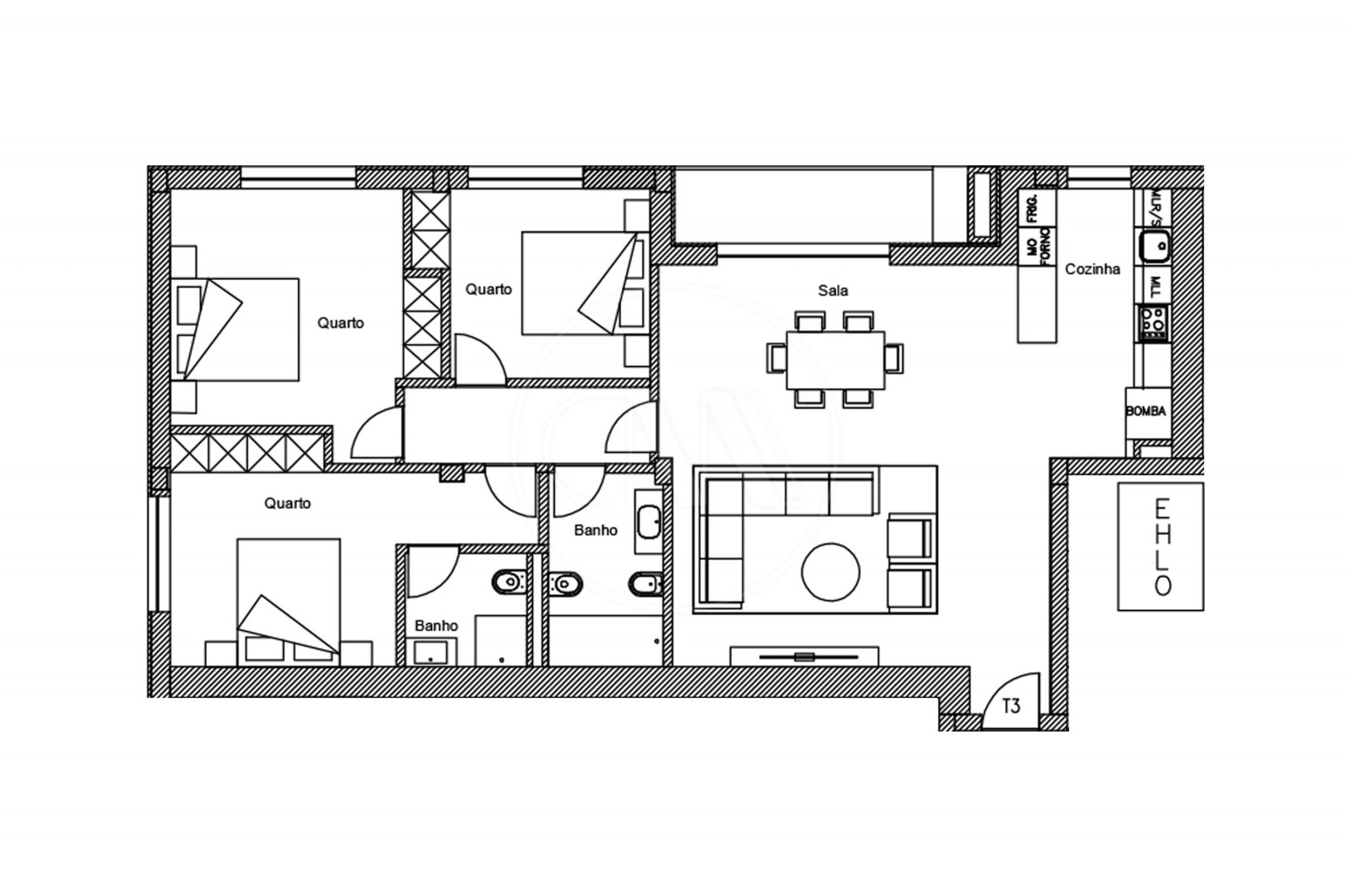 Apartamento T3 para Venda em Ferreiros e Gondizalves, Braga, Braga - Planta (Imagem 5)