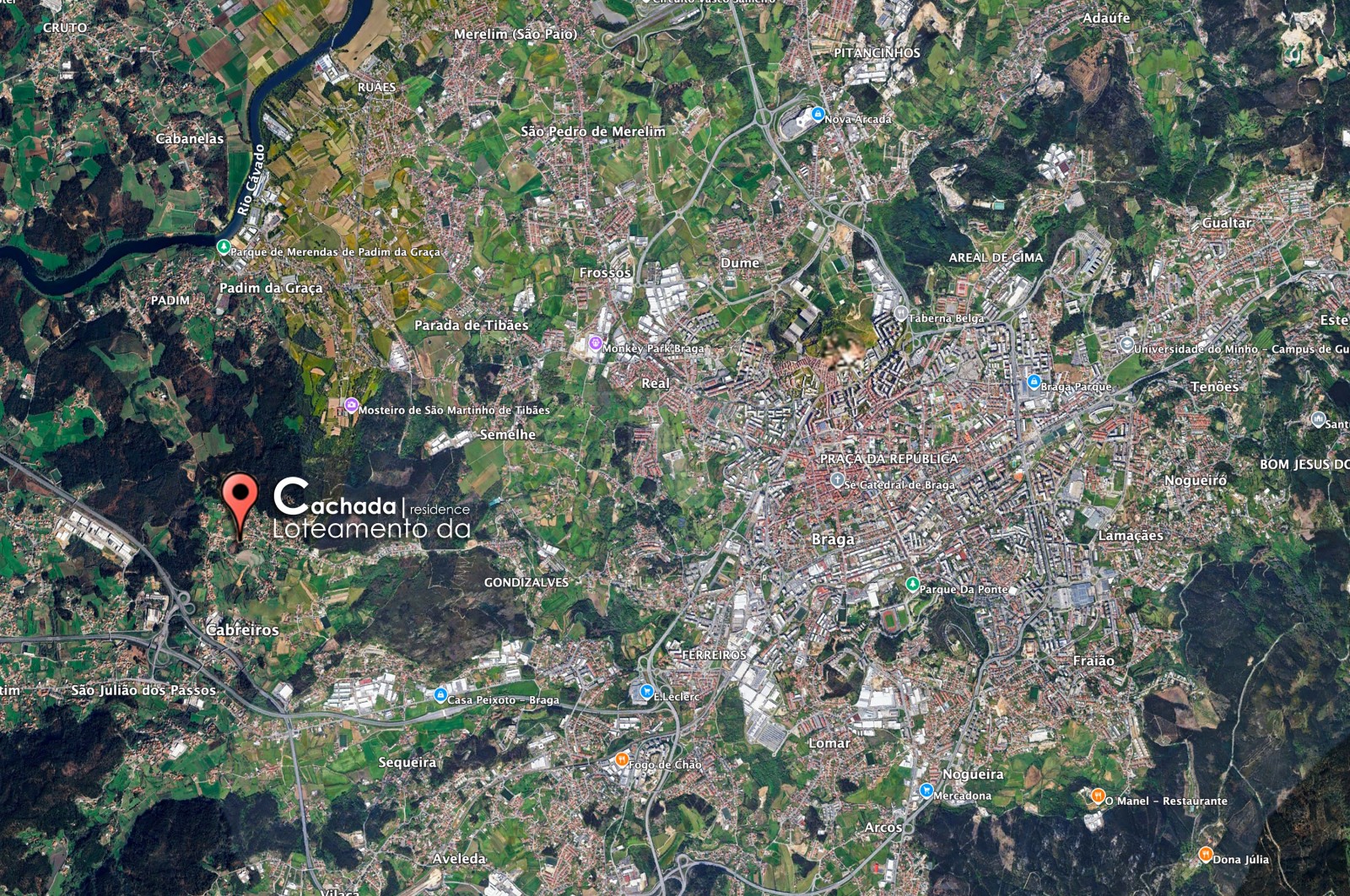 Moradia T4 para Venda em Cabreiros e Passos (São Julião), Braga, Braga - Área envolvente (Imagem 2)