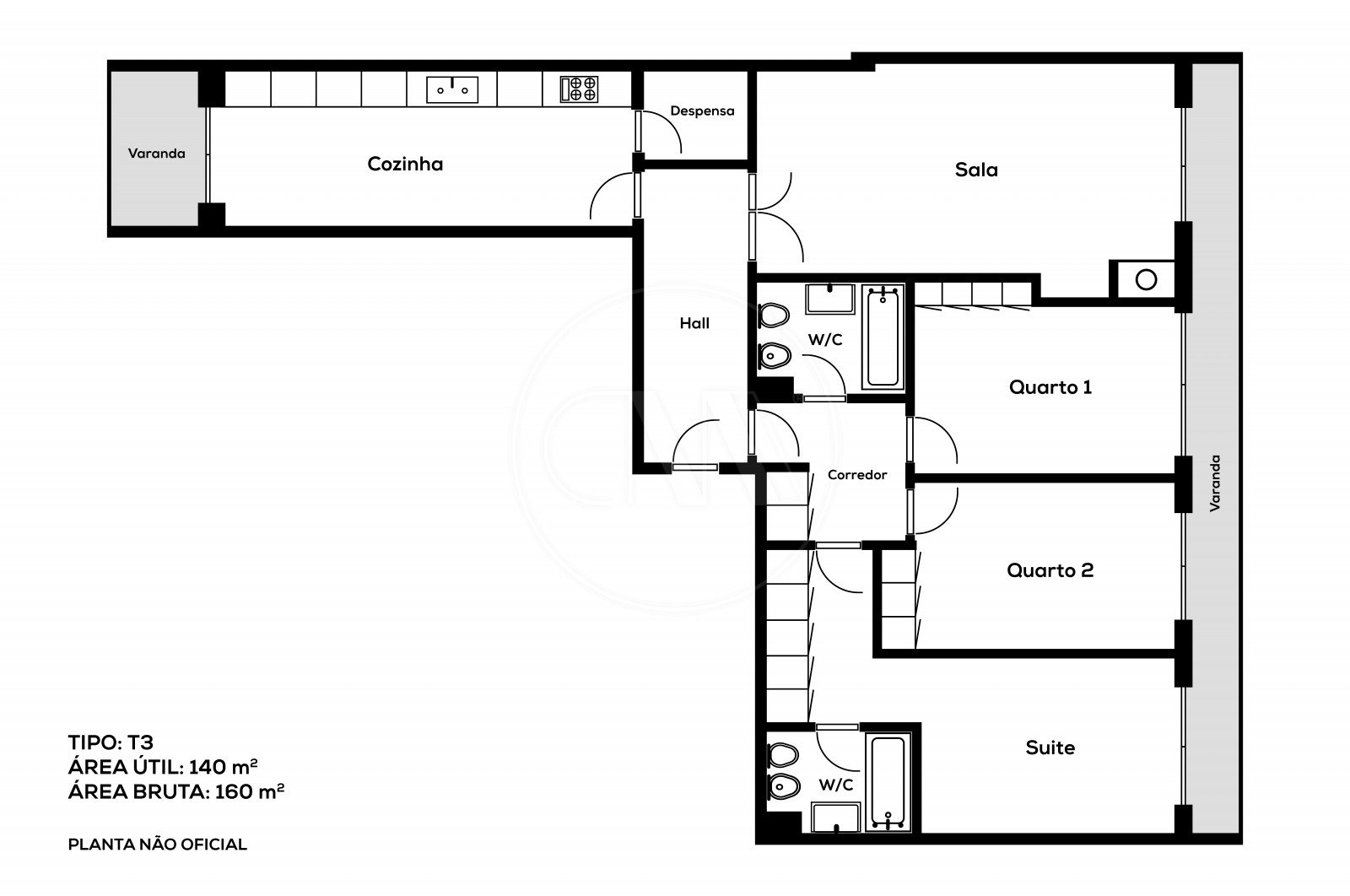 Apartment T3 for For sale in Braga (São Vítor), Braga, Braga - Planta (Imagem 2)