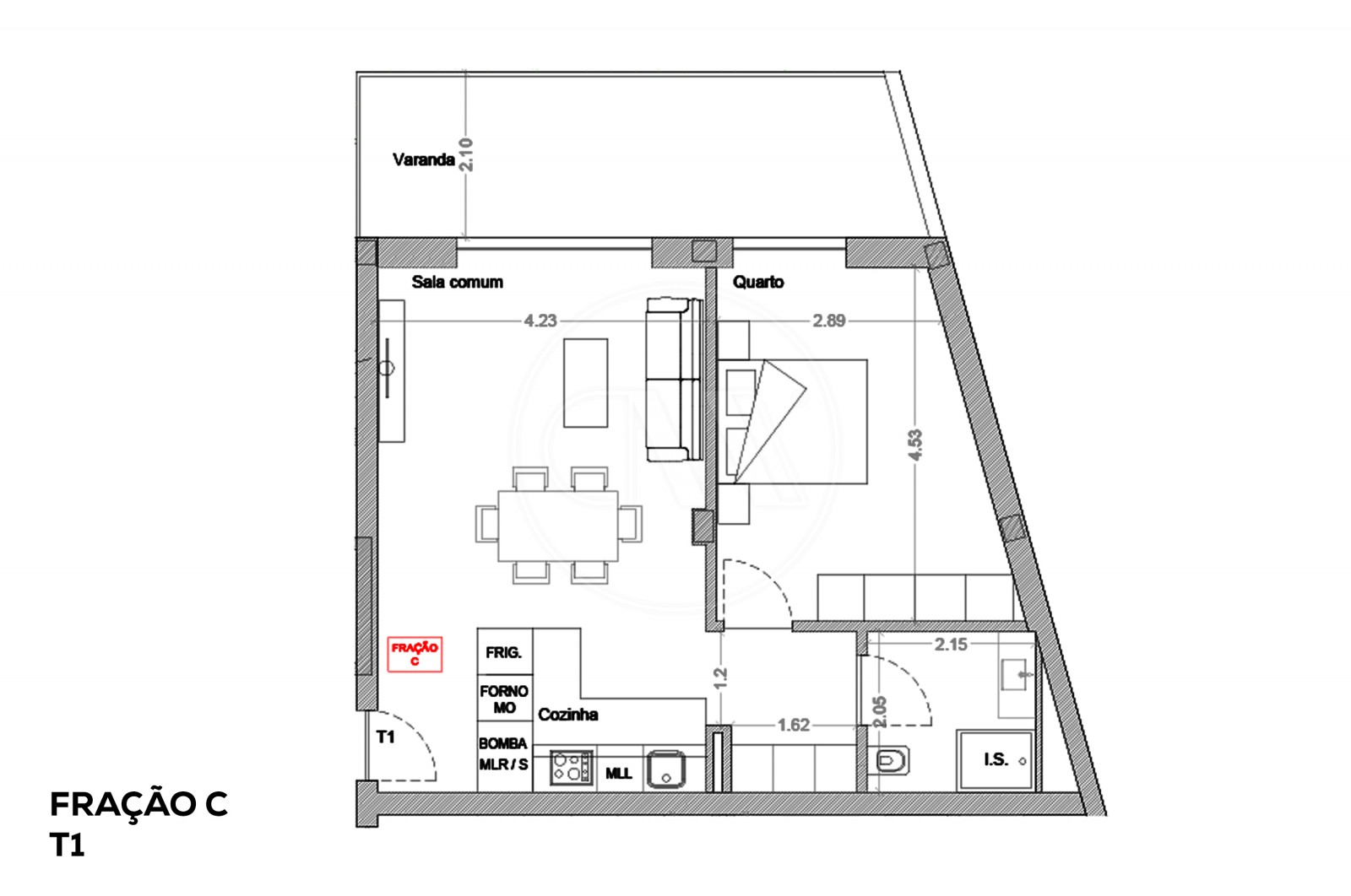 Apartamento T1 para Venda em Esposende, Marinhas e Gandra, Esposende, Braga - Planta (Imagem 7)