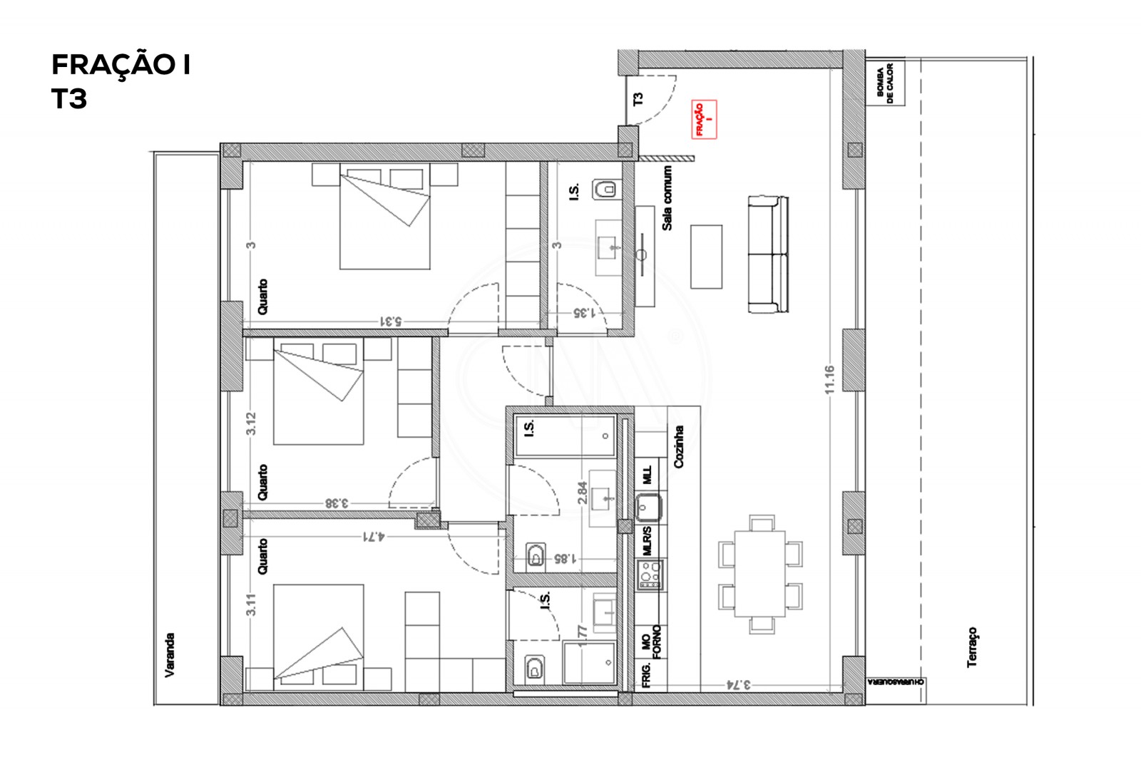 Apartamento T3 para Venda em Esposende, Marinhas e Gandra, Esposende, Braga - Planta (Imagem 7)