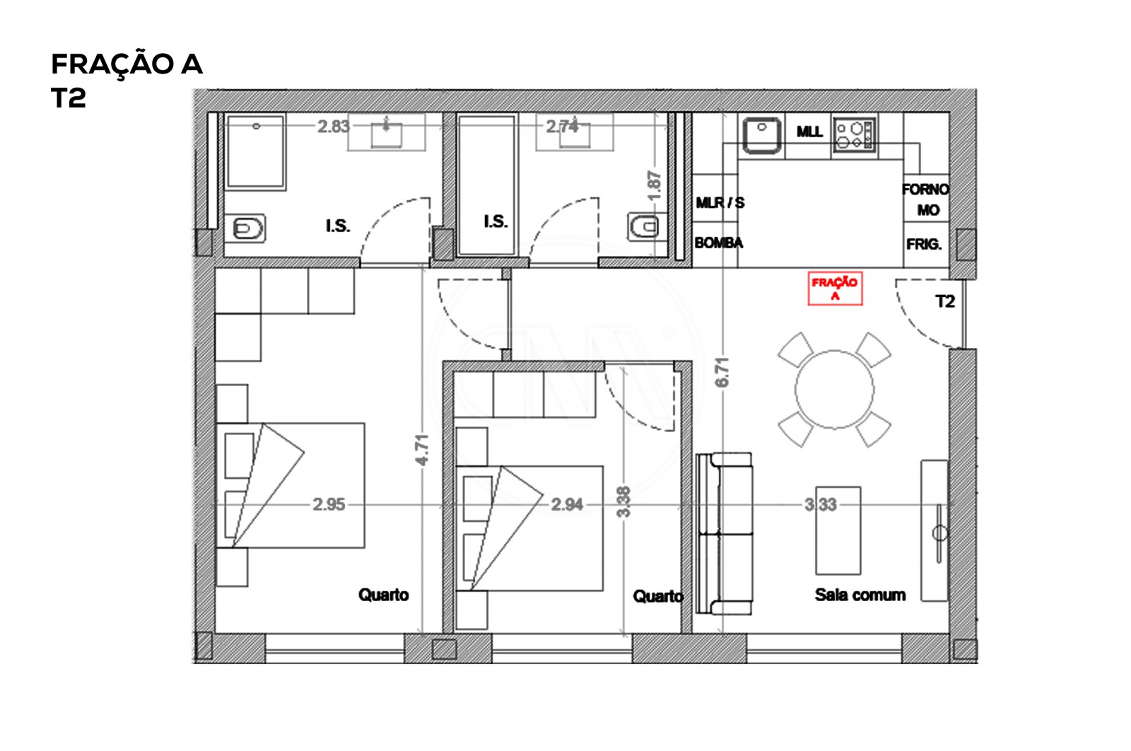 Apartamento T2 para Venda em Esposende, Marinhas e Gandra, Esposende, Braga - Planta (Imagem 7)