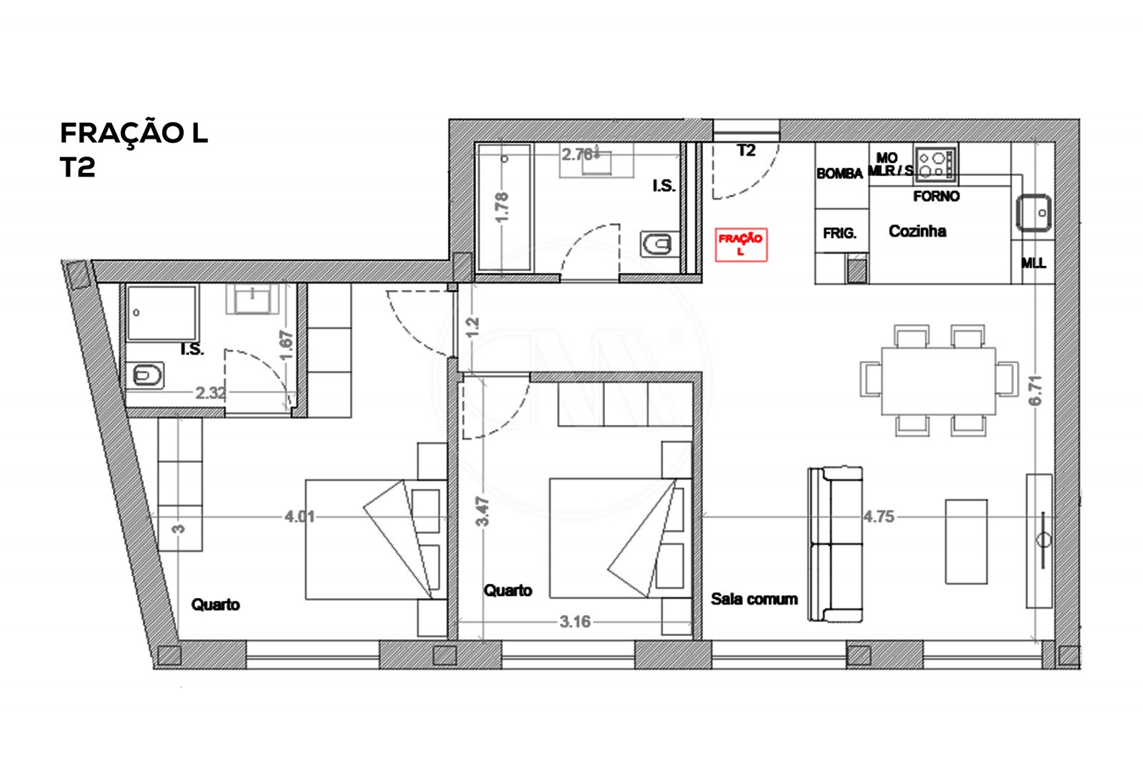Apartamento T2 para Venda em Esposende, Marinhas e Gandra, Esposende, Braga - Planta (Imagem 7)