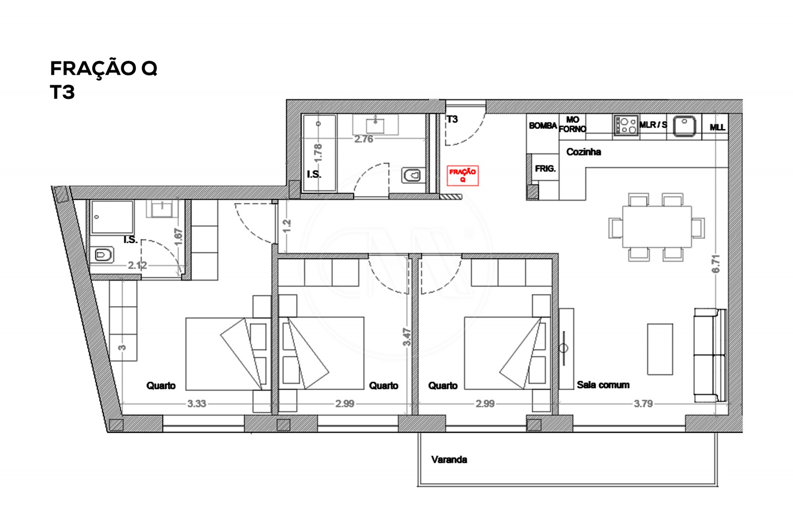 Apartment T3 for For sale in Esposende, Marinhas e Gandra, Esposende, Braga - Planta (Imagem 7)