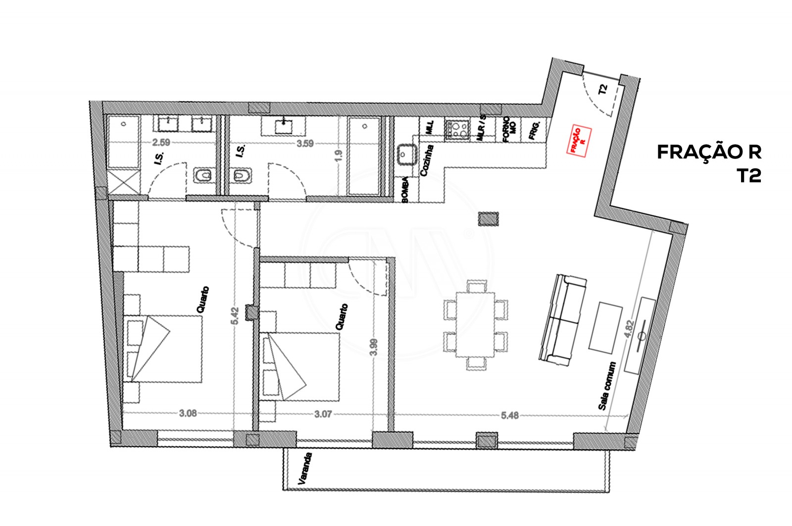 Apartment T2 for For sale in Esposende, Marinhas e Gandra, Esposende, Braga - Planta (Imagem 7)