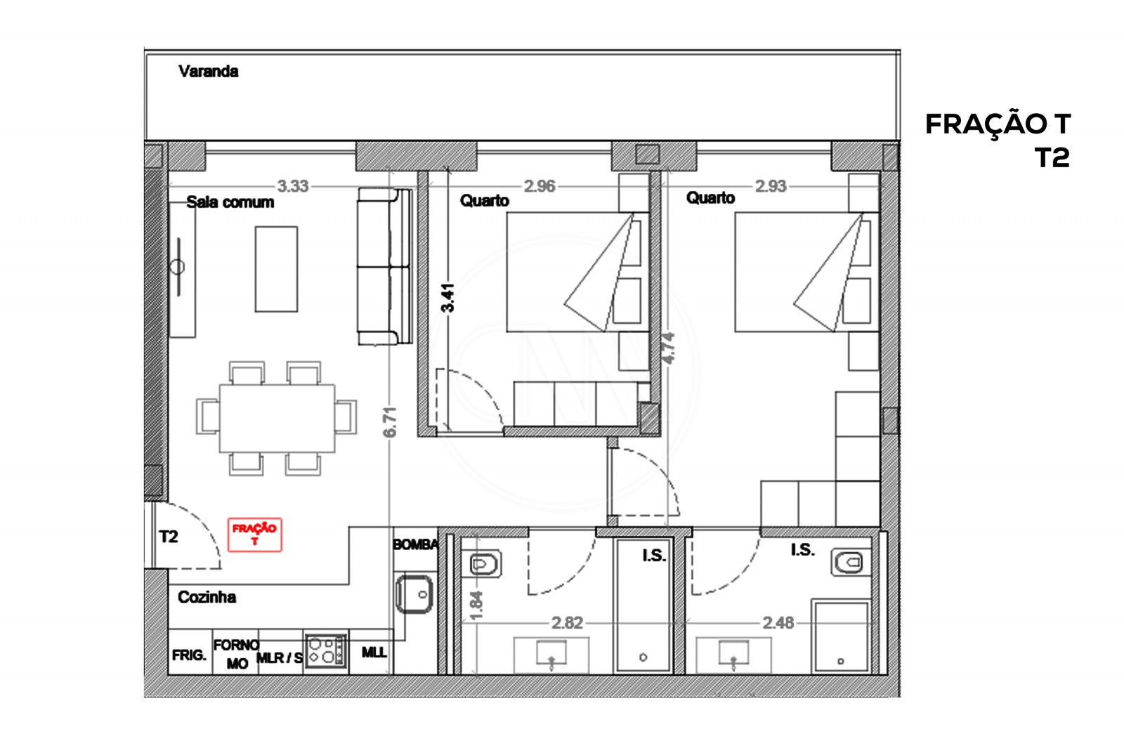 Apartamento T2 para Venda em Esposende, Marinhas e Gandra, Esposende, Braga - Planta (Imagem 7)