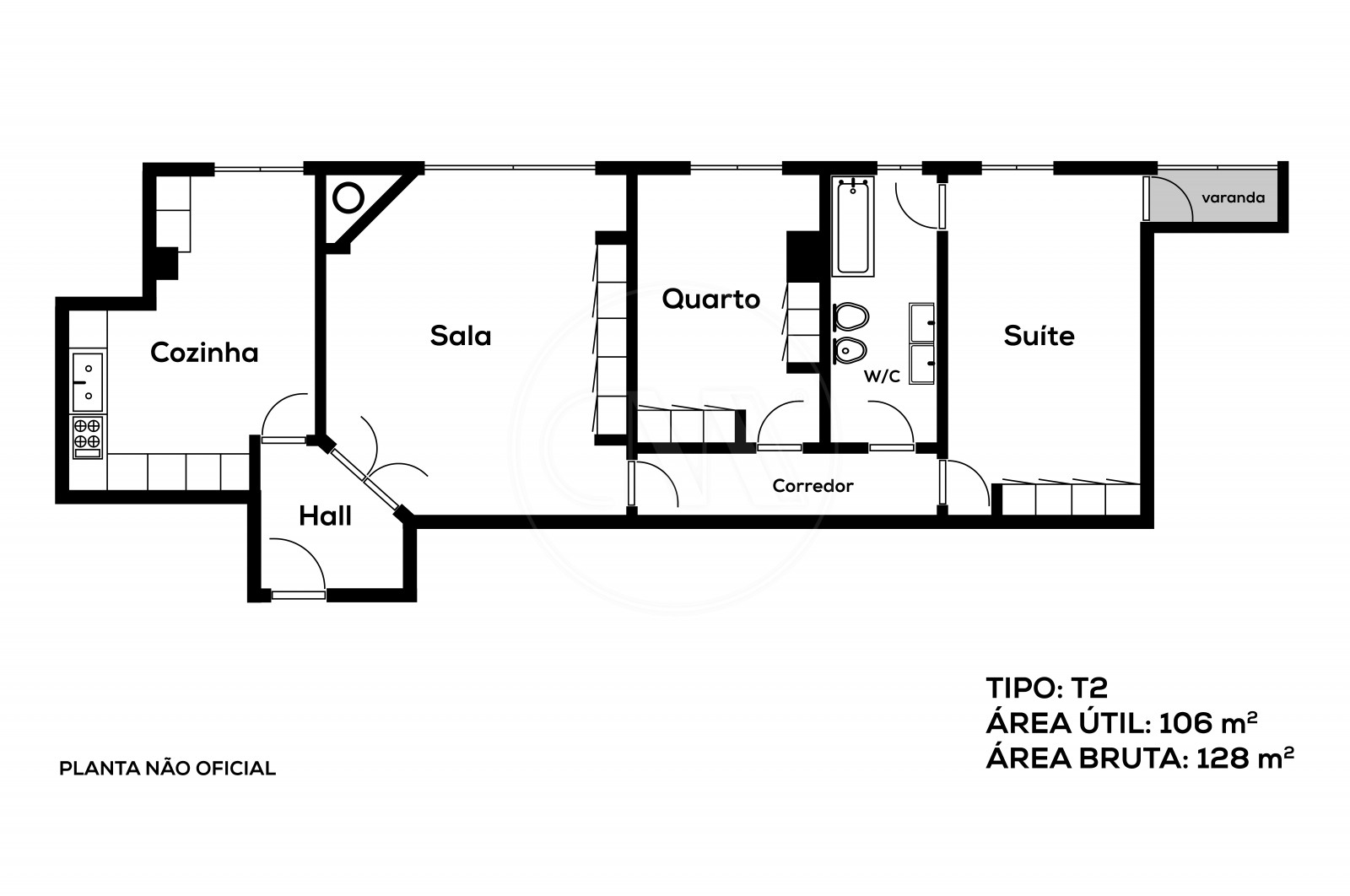 Apartamento T2 para Venda em Ferreiros e Gondizalves, Braga, Braga - Planta (Imagem 1)