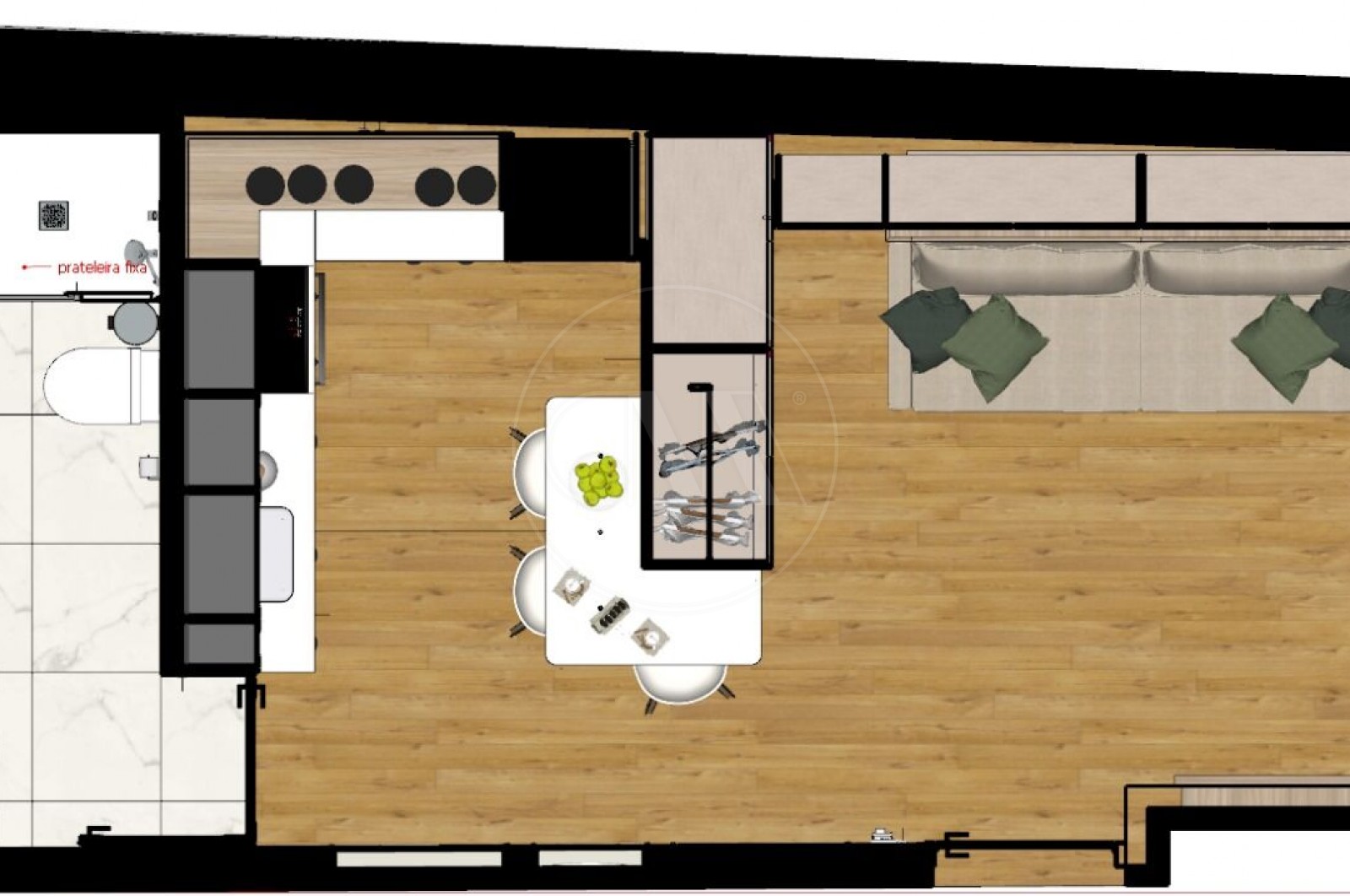 Apartamento T0 para Venda em Braga (São Vítor), Braga, Braga - Planta (Imagem 2)