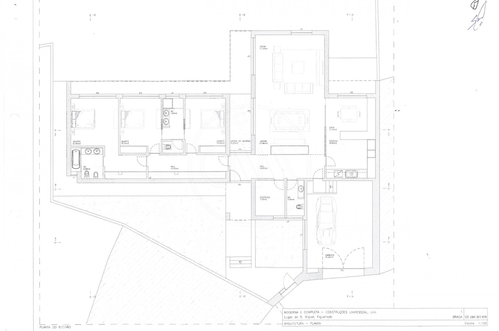 Moradia T3+2 para Venda em Figueiredo, Braga, Braga - Planta (Imagem 1)