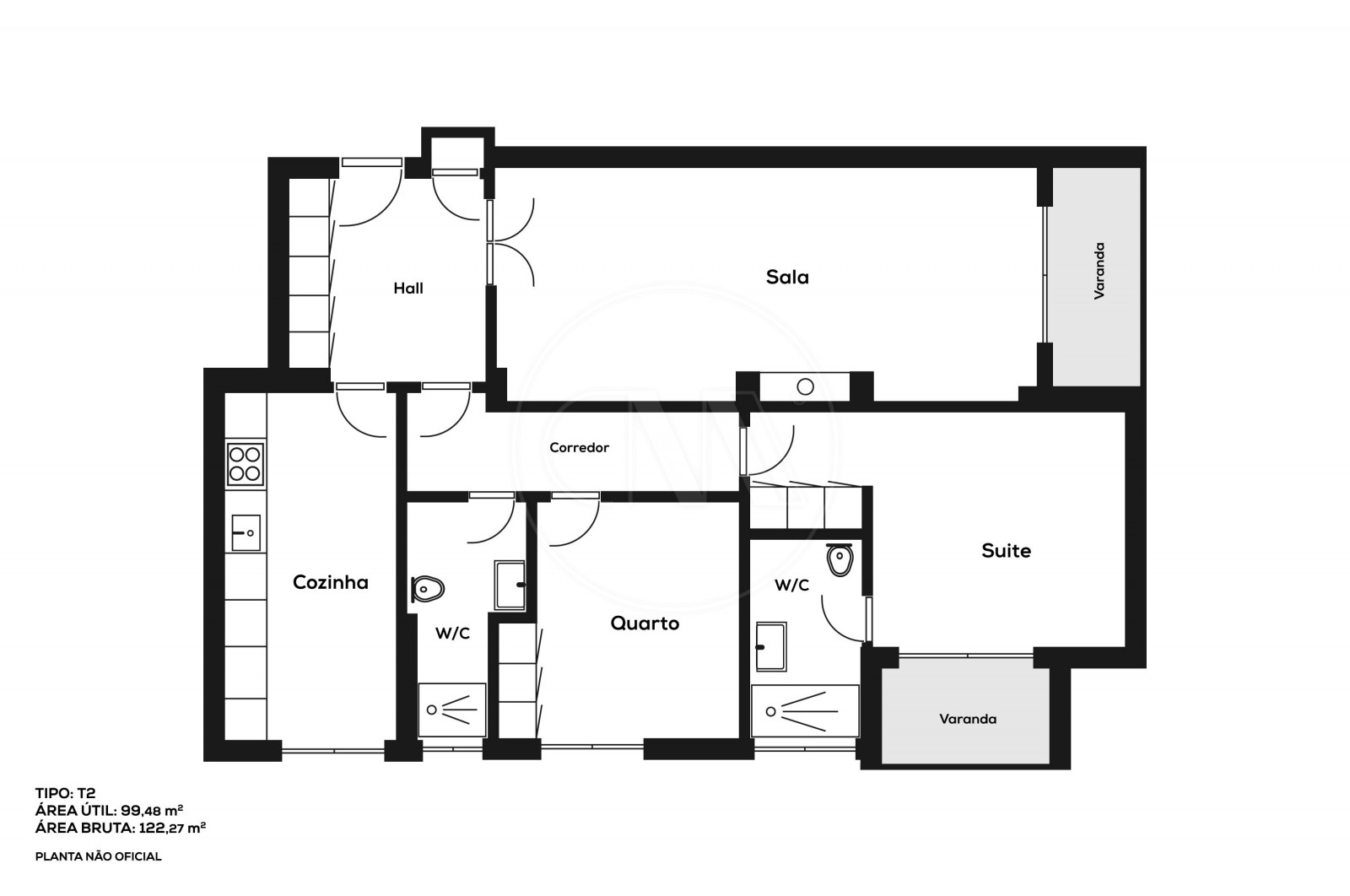 Apartment T2 for For sale in Real, Dume e Semelhe, Braga, Braga - Planta (Imagem 2)