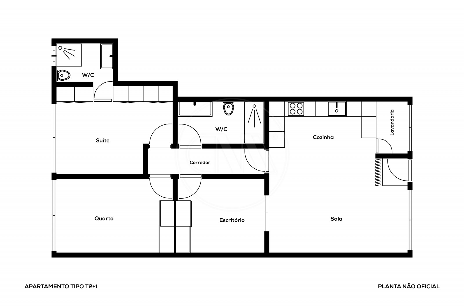 Apartamento T2+1 para Venda em Merelim (São Pedro) e Frossos, Braga, Braga - Planta (Imagem 2)