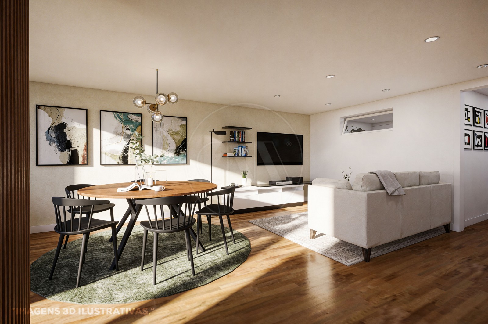 Apartamento T2+1 para Venda em Merelim (São Pedro) e Frossos, Braga, Braga - Sala (Imagem 3)