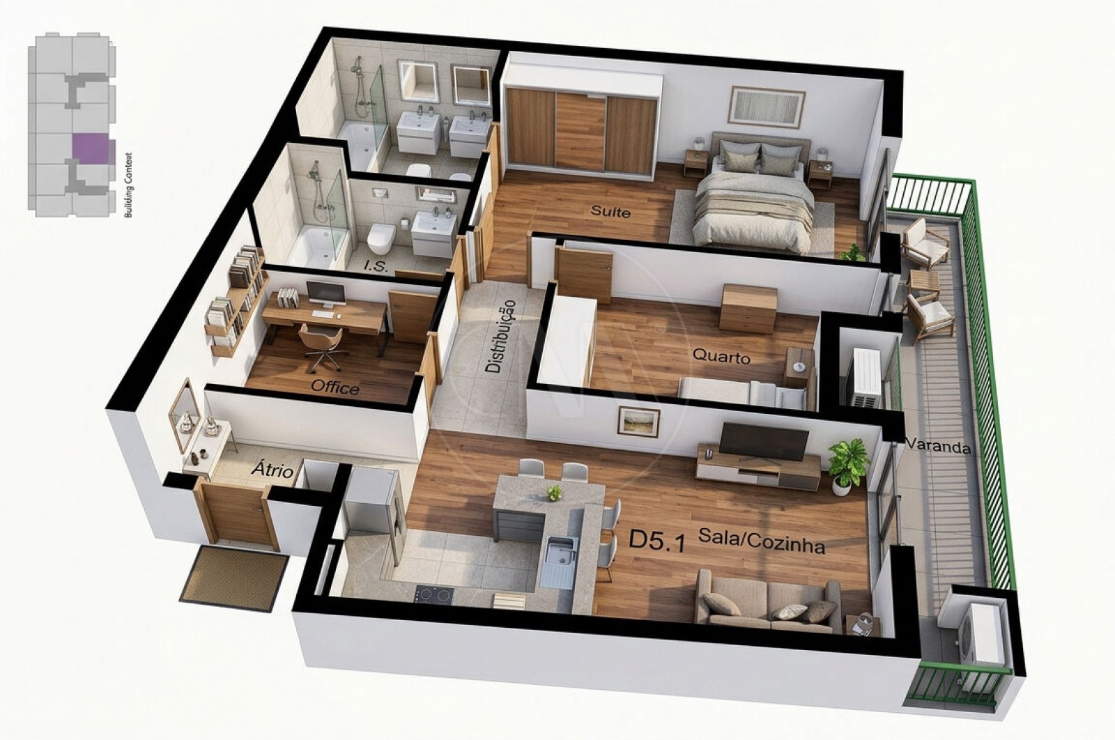 Apartamento T2+1 para Venda em Oliveira do Douro, Vila Nova de Gaia, Porto - Planta (Imagem 1)
